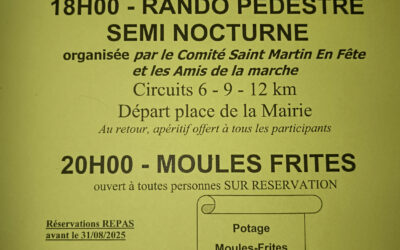 Rando pédestre et soirée Moules Frites – 6 septembre 2025