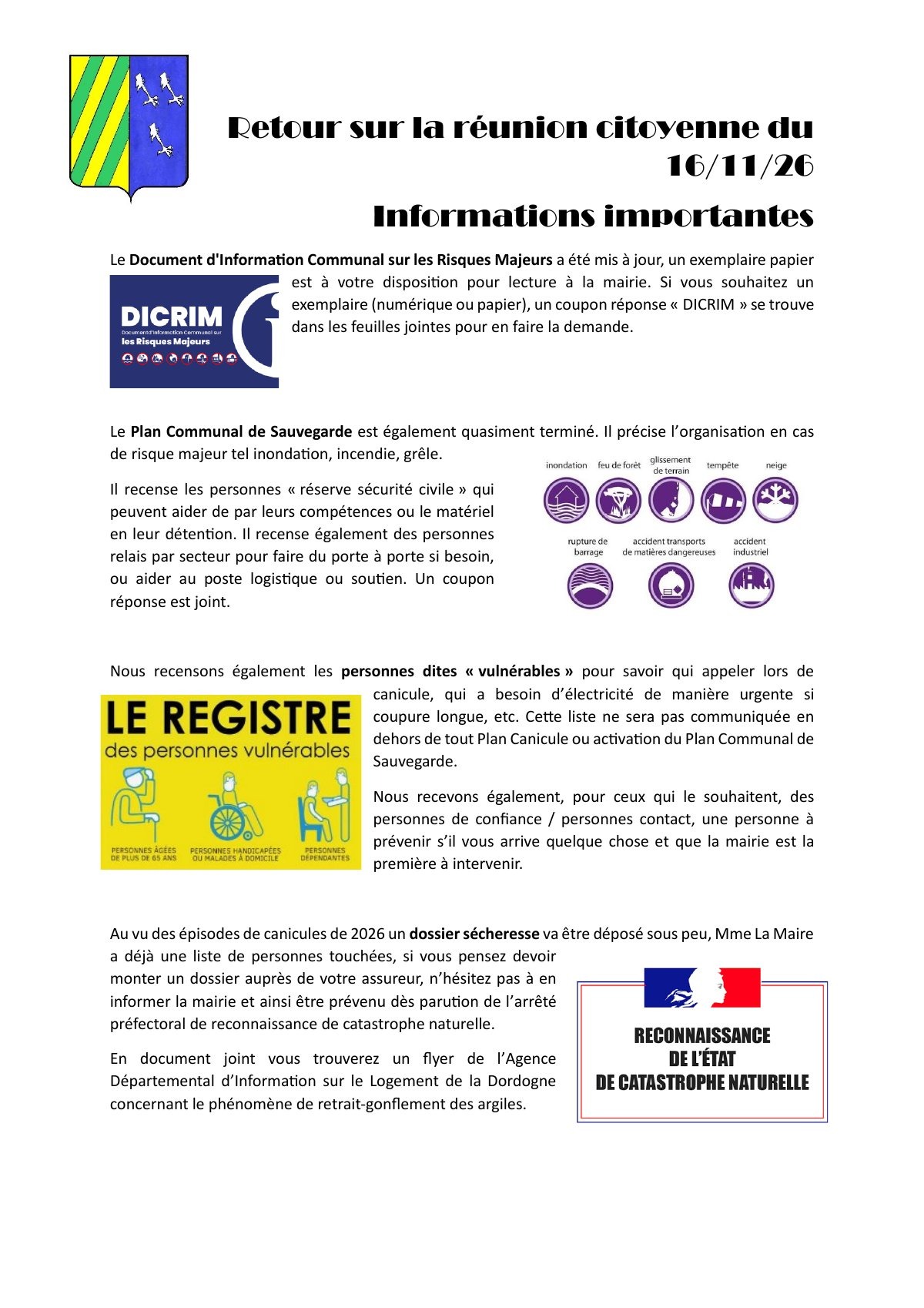 Retour sur la réunion citoyenne Retour sur la réunion citoyenne
